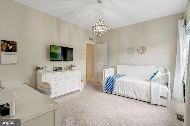 40928 Arcadian Pond Ct, Aldie, VA 20105 - bedroom with light colored carpet and a chandelier