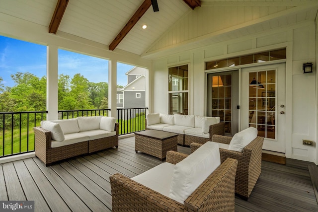 40928 Arcadian Pond Ct, Aldie, VA 20105 - wooden deck featuring an outdoor living space