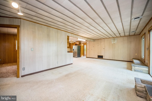 1321 Marsh Hill Rd, Mc Henry, MD 21541 - unfurnished living room with carpet flooring and wooden walls