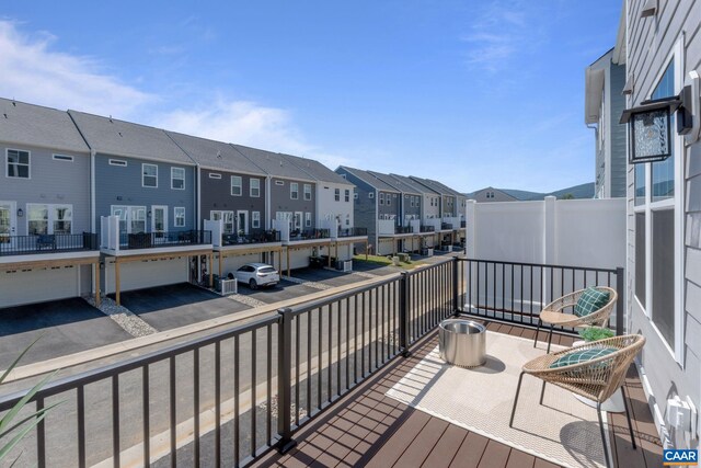 balcony with a residential view