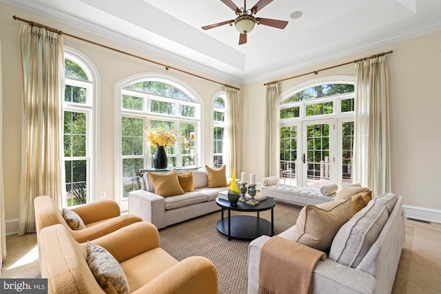 696 Miller Ave, Great Falls, VA 22066 - sunroom / solarium featuring french doors and visible vents
