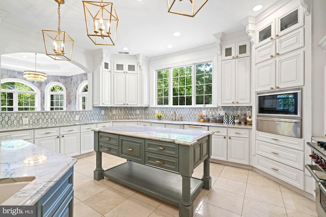 696 Miller Ave, Great Falls, VA 22066 - kitchen featuring white cabinets, plenty of natural light, and a warming drawer