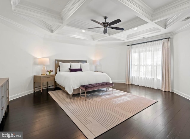 696 Miller Ave, Great Falls, VA 22066 - bedroom with coffered ceiling, baseboards, and ornamental molding