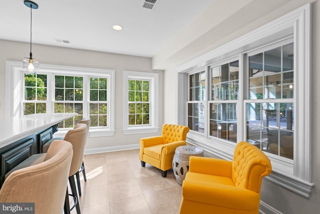 696 Miller Ave, Great Falls, VA 22066 - interior space featuring baseboards, light tile patterned floors, visible vents, and recessed lighting