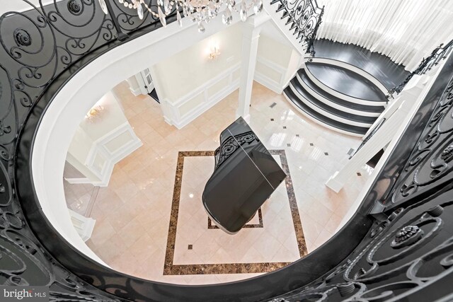 696 Miller Ave, Great Falls, VA 22066 - interior space featuring arched walkways and decorative columns