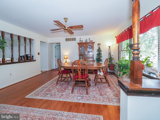 1235 Lorene Dr, Pasadena, MD 21122 - dining area featuring ceiling fan, wood finished floors, and baseboards