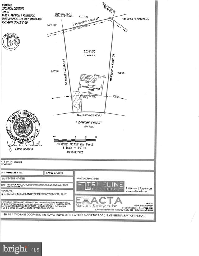 1235 Lorene Dr, Pasadena, MD 21122 - survey map / technical document