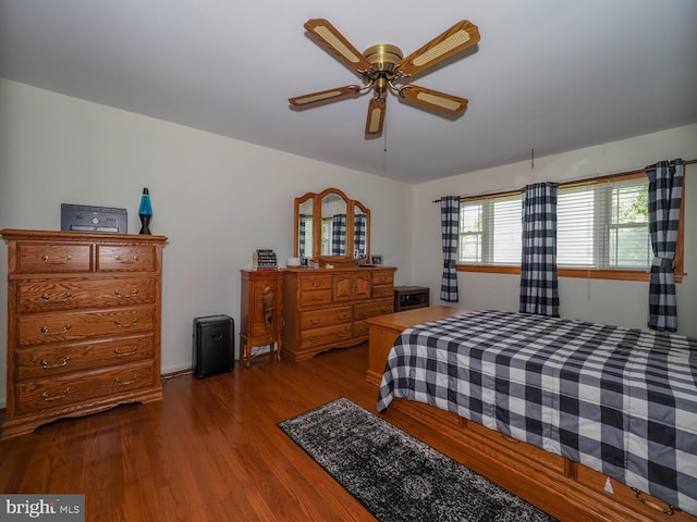 1235 Lorene Dr, Pasadena, MD 21122 - bedroom with dark wood-style floors and a ceiling fan