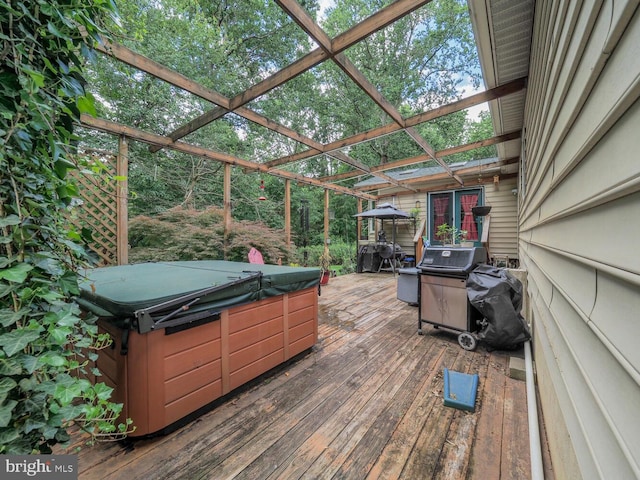 1235 Lorene Dr, Pasadena, MD 21122 - deck featuring a hot tub