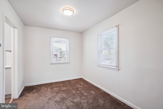 unfurnished bedroom featuring carpet flooring, baseboards, and multiple windows
