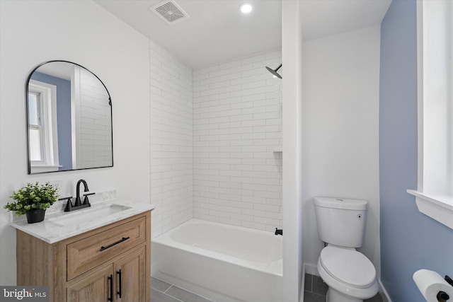 25 N Brown St, Gloucester City, NJ 08030 - bathroom with tile patterned flooring, toilet, vanity, and shower / bath combination
