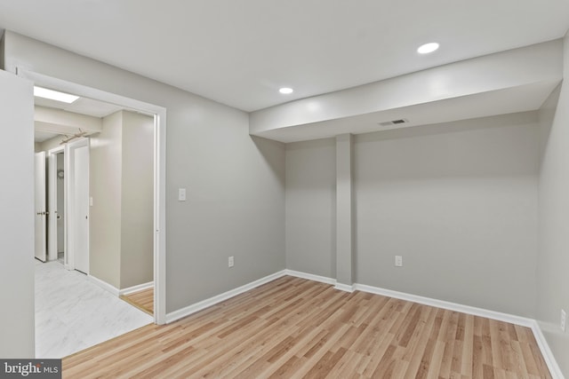 1263 Wilshire Dr, Herndon, VA 20170 - finished below grade area featuring baseboards, recessed lighting, and wood finished floors