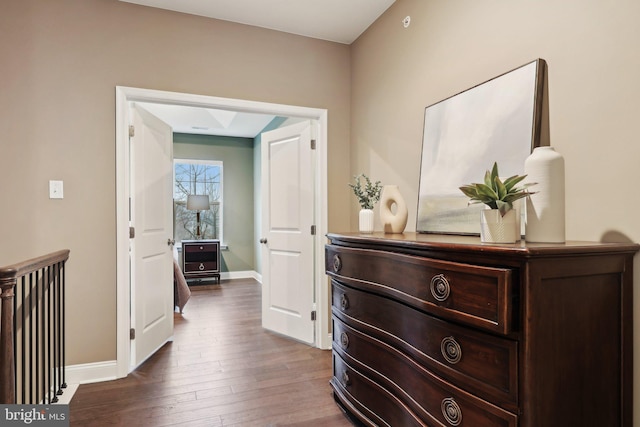 6 Skydance Way, West Chester, PA 19382 - hallway with baseboards and dark wood-style floors