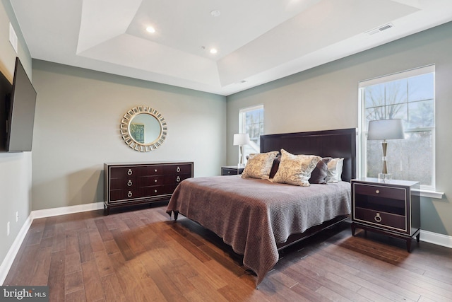 6 Skydance Way, West Chester, PA 19382 - bedroom featuring hardwood / wood-style floors, visible vents, recessed lighting, a raised ceiling, and baseboards