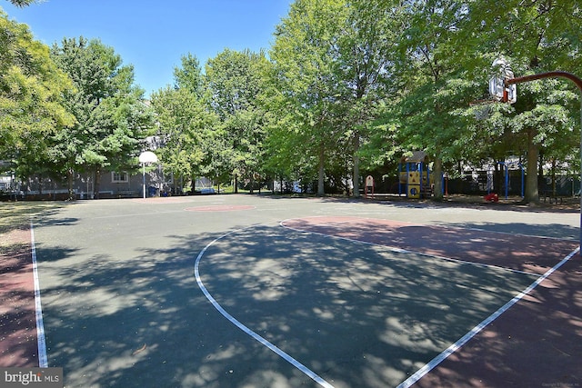 view of sport court featuring community basketball court