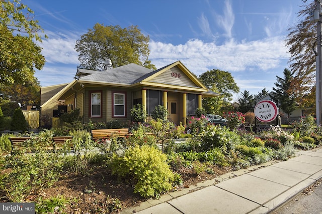 bungalow with a vegetable garden