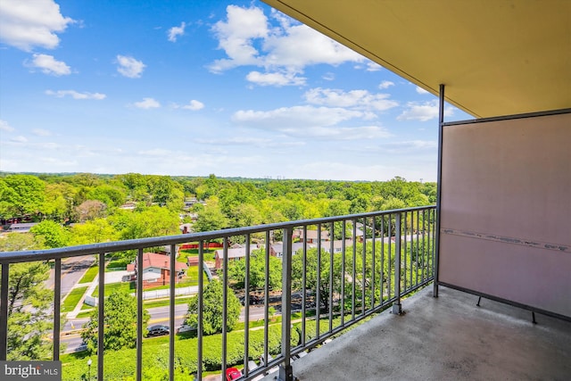 balcony with a wooded view