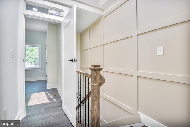 5308 5th NW, Washington, DC 20011 - hallway featuring an upstairs landing and wood finished floors
