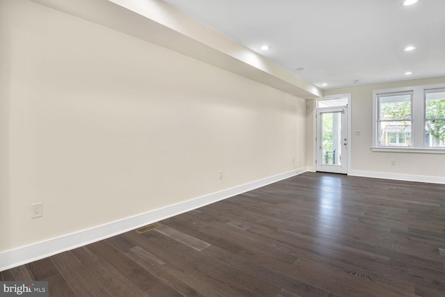 5308 5th NW, Washington, DC 20011 - empty room featuring dark wood finished floors and recessed lighting