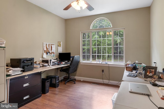 1982 Whyte Ln, Spring Grove, PA 17362 - office space with ceiling fan, light wood-type flooring, and baseboards