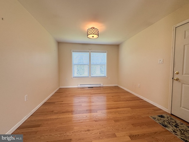 359 Towpath Ln, Pine Grove, PA 17963 - unfurnished dining area featuring baseboards, a baseboard radiator, and light wood finished floors