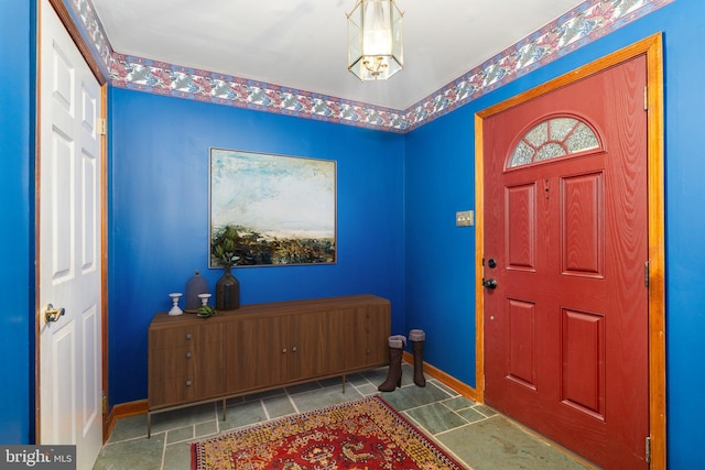entryway with baseboards