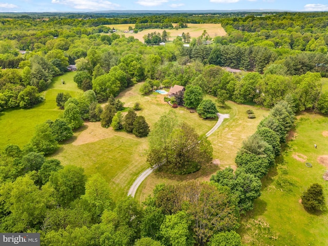aerial view of a heavily wooded area