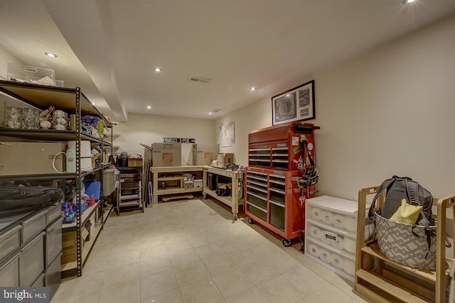 view of storage area