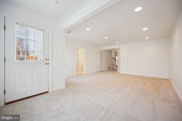 13901 Chatterly Pl, Germantown, MD 20874 - entryway featuring light carpet and recessed lighting