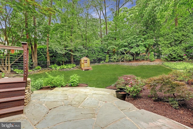 view of yard with a patio
