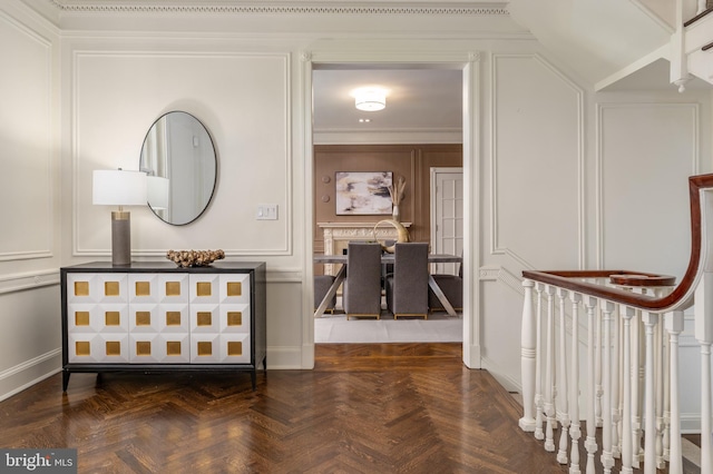 corridor featuring a decorative wall