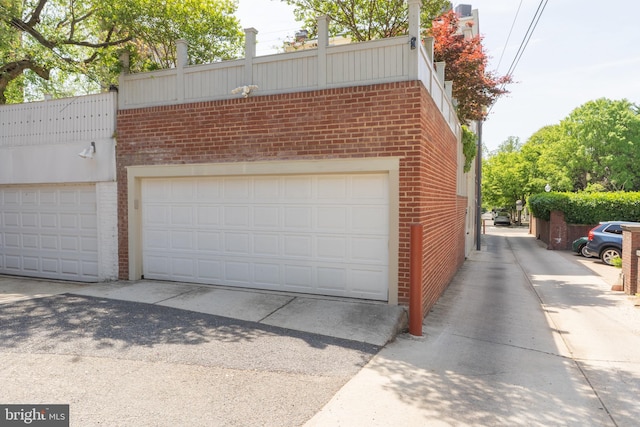 view of garage