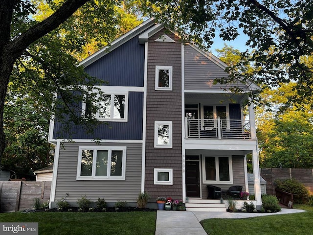 4008 Halsey Ct, Kensington, MD 20895 - view of front of house with a balcony and a porch