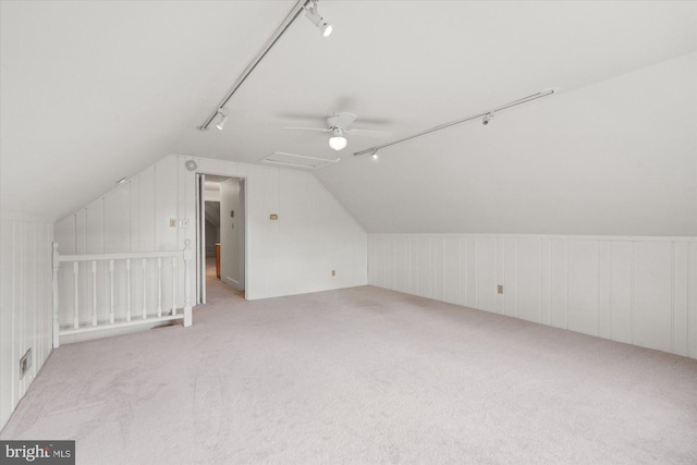 6763 25th St N, Arlington, VA 22213 - additional living space featuring lofted ceiling, ceiling fan, and carpet