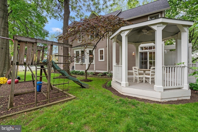 6763 25th St N, Arlington, VA 22213 - view of play area featuring a yard and a gazebo