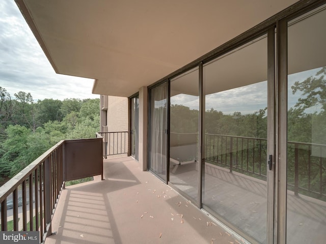 balcony with a view of trees