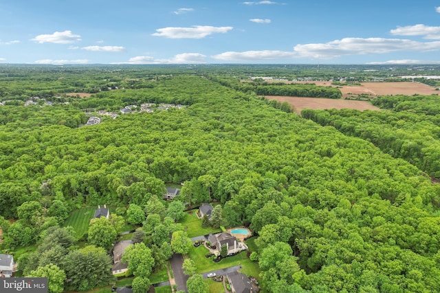 aerial view of a heavily wooded area