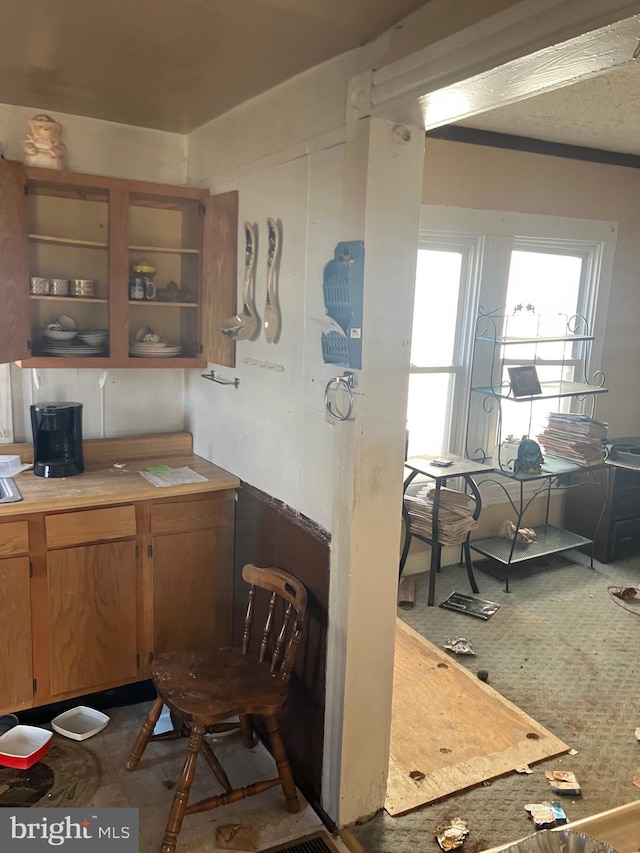 kitchen featuring light countertops