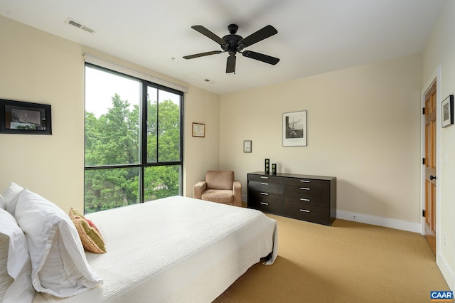 211 Cream St Unit 202, Charlottesville, VA 22903 - bedroom with light colored carpet, baseboards, and ceiling fan