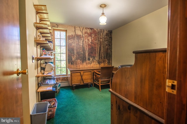 view of carpeted office