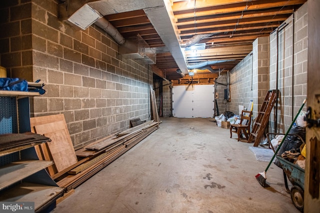 view of unfinished below grade area