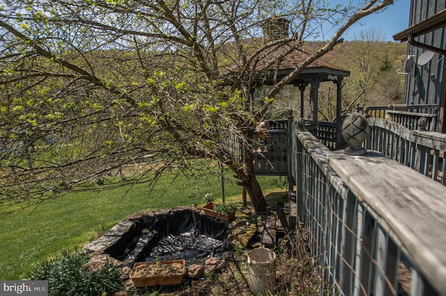 view of yard with a gazebo