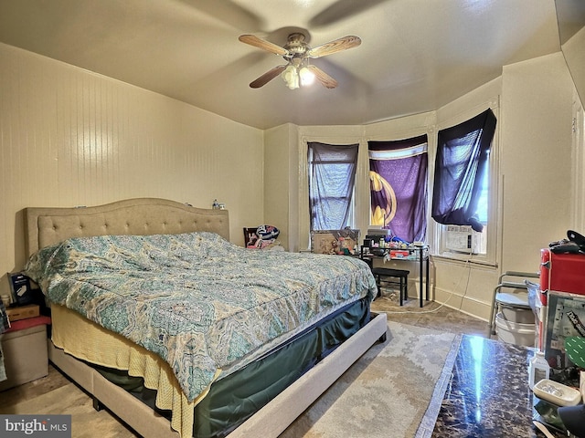bedroom with a ceiling fan