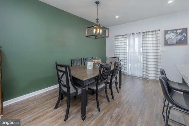 504 Sammy St, Woolwich Twp, NJ 08085 - dining space with an inviting chandelier, recessed lighting, and wood finished floors