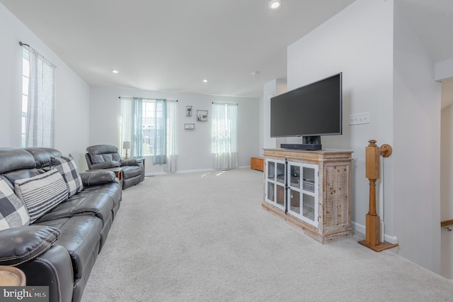 504 Sammy St, Woolwich Twp, NJ 08085 - living room with baseboards, carpet, and recessed lighting
