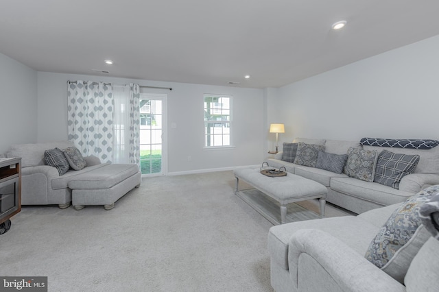 504 Sammy St, Woolwich Twp, NJ 08085 - carpeted living room featuring recessed lighting and baseboards