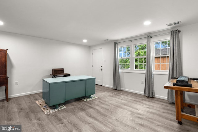 13316 Dauphine St, Silver Spring, MD 20906 - home office with light wood finished floors, recessed lighting, and baseboards