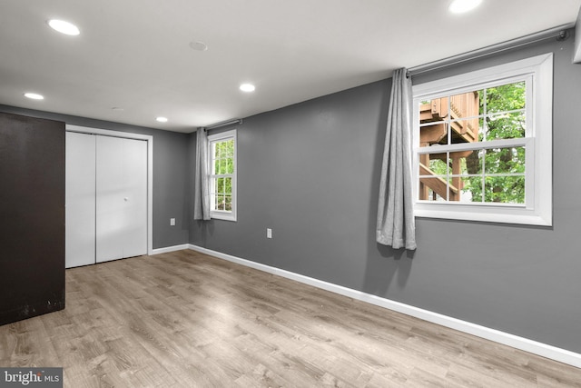 13316 Dauphine St, Silver Spring, MD 20906 - unfurnished bedroom with recessed lighting, wood finished floors, baseboards, and a closet
