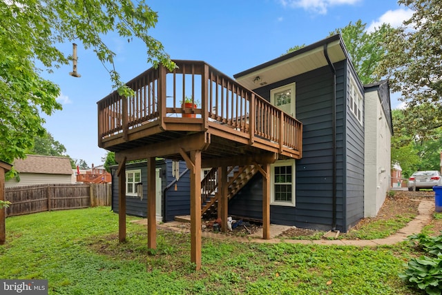 13316 Dauphine St, Silver Spring, MD 20906 - back of property featuring a wooden deck and stairway
