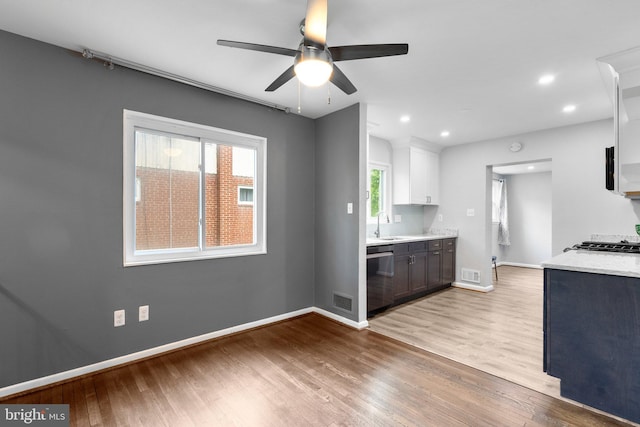 13316 Dauphine St, Silver Spring, MD 20906 - kitchen featuring dishwasher, baseboards, light wood finished floors, light countertops, and recessed lighting